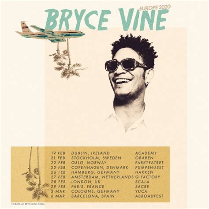 BRYCE VINE ANNOUNCES EUROPEAN HEADLINE TOUR