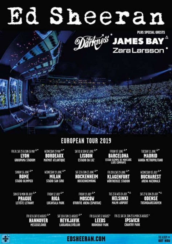 Ed Sheeran announces support acts for forthcoming tour
