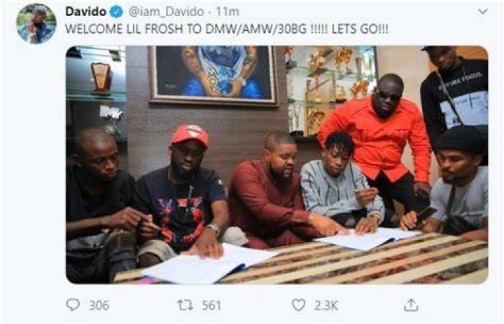 Lil Frosh signed to AMW and DMw