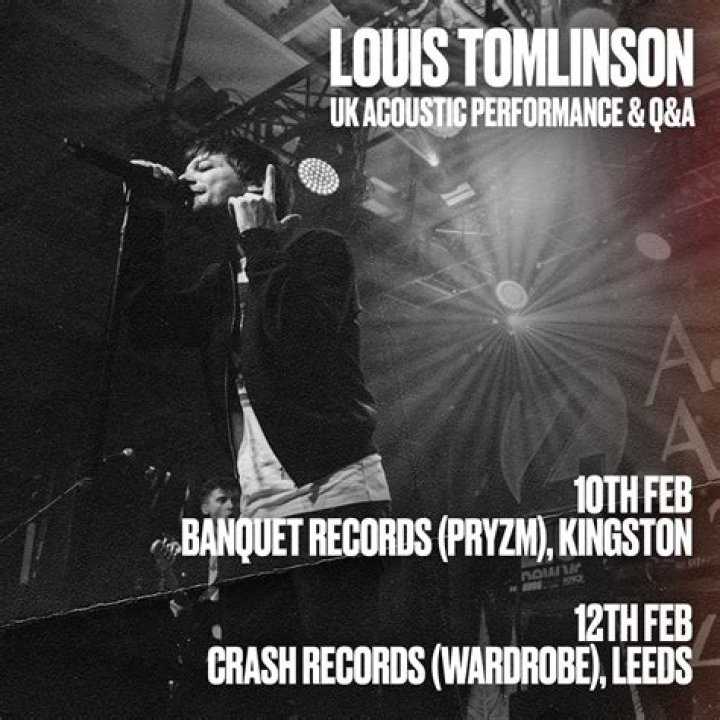 Louis Tomlinson announces two acoustic sets